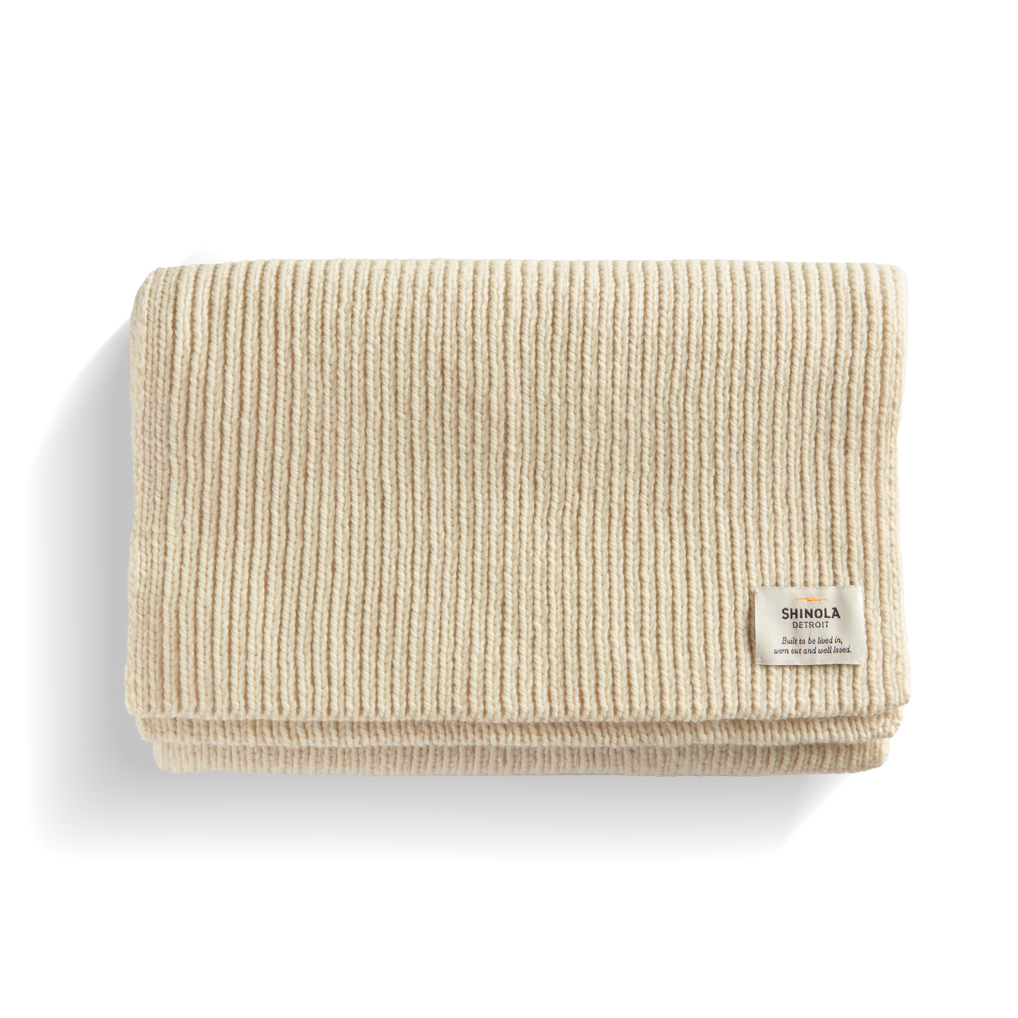 Wool Knit Scarf - Natural