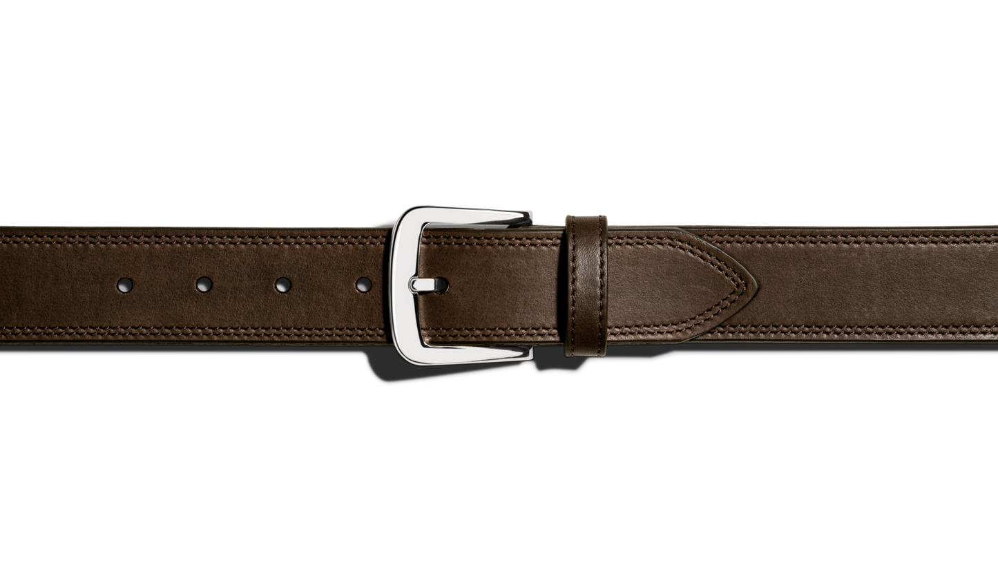 1 1/2" Double Stitch Belt - Deep Brown