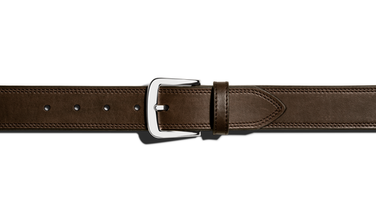 1 1/2" Double Stitch Belt - Deep Brown