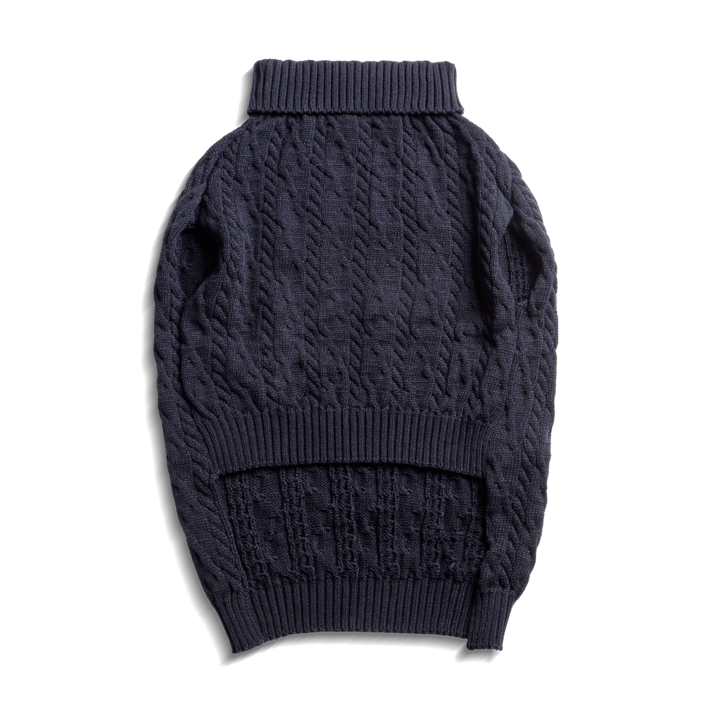 Cable Knit Dog Sweater - Navy