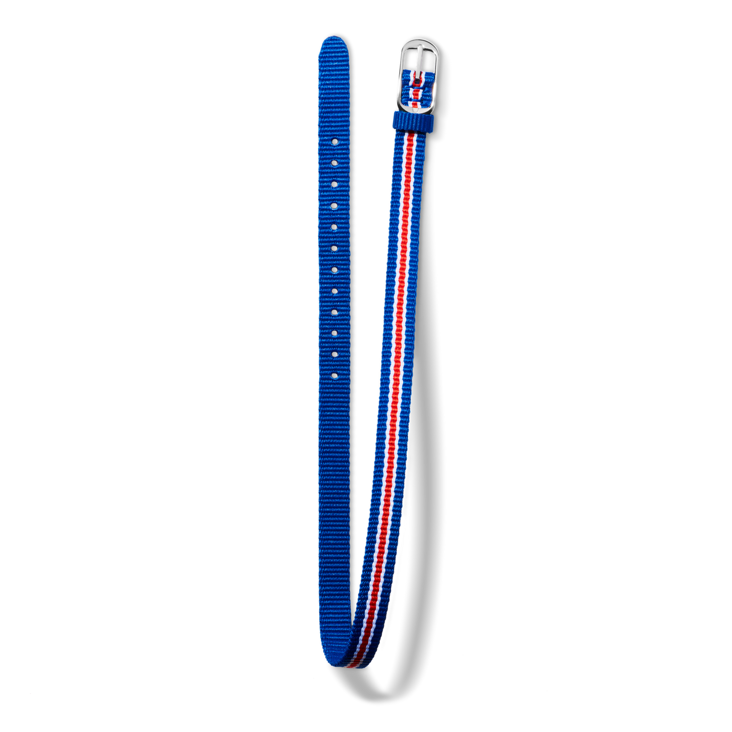 10mm Blue/White/Red Nylon Watch Strap - Blush / Coral / Bourbon