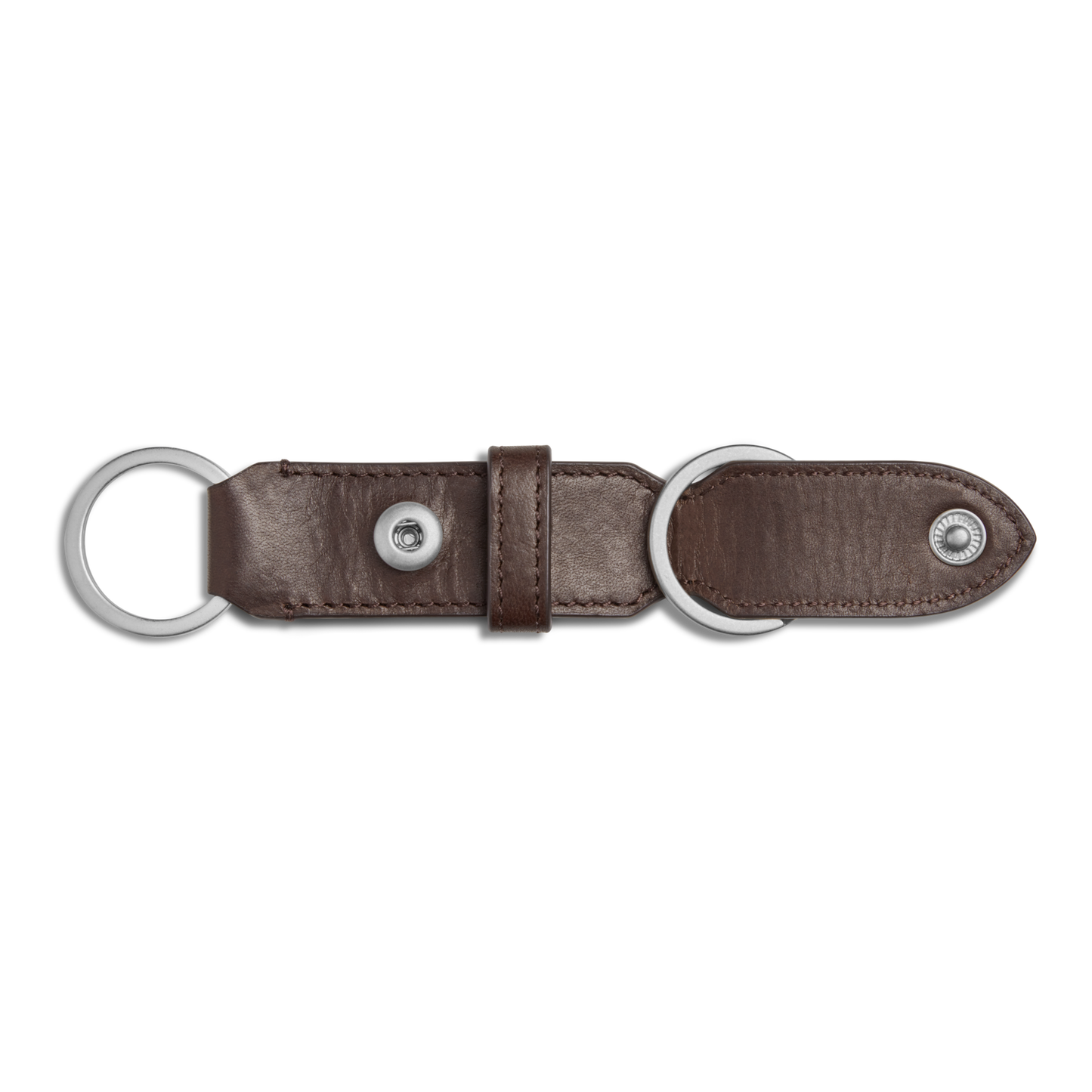 Leather Valet Key Fob - Dark Brown