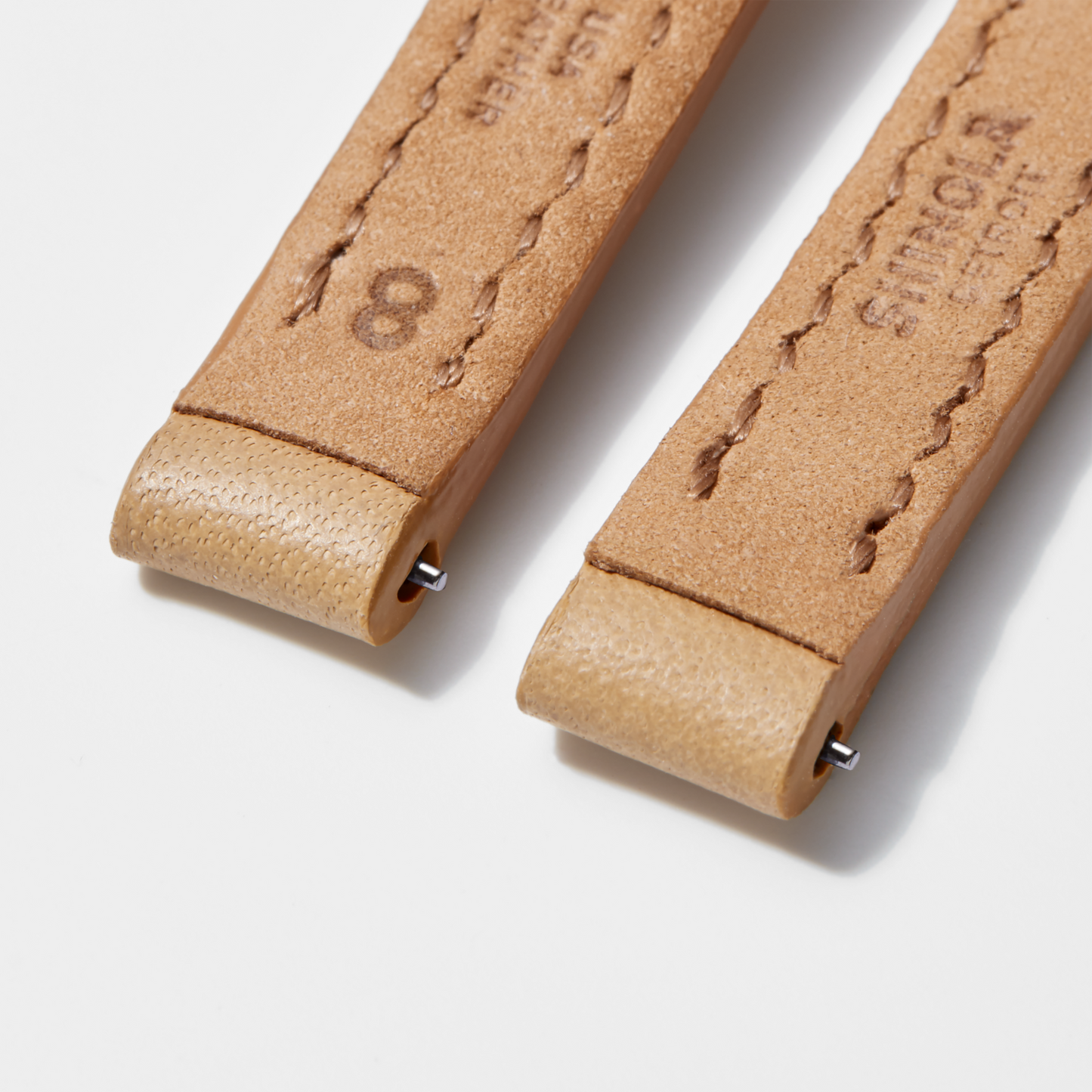 8mm Natural Leather Watch Strap - Natural
