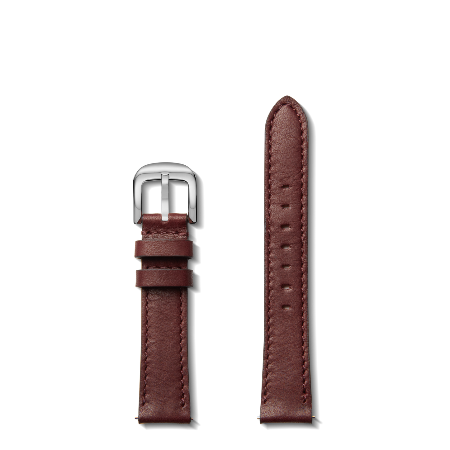 18mm Merlot Leather Watch Strap - Merlot