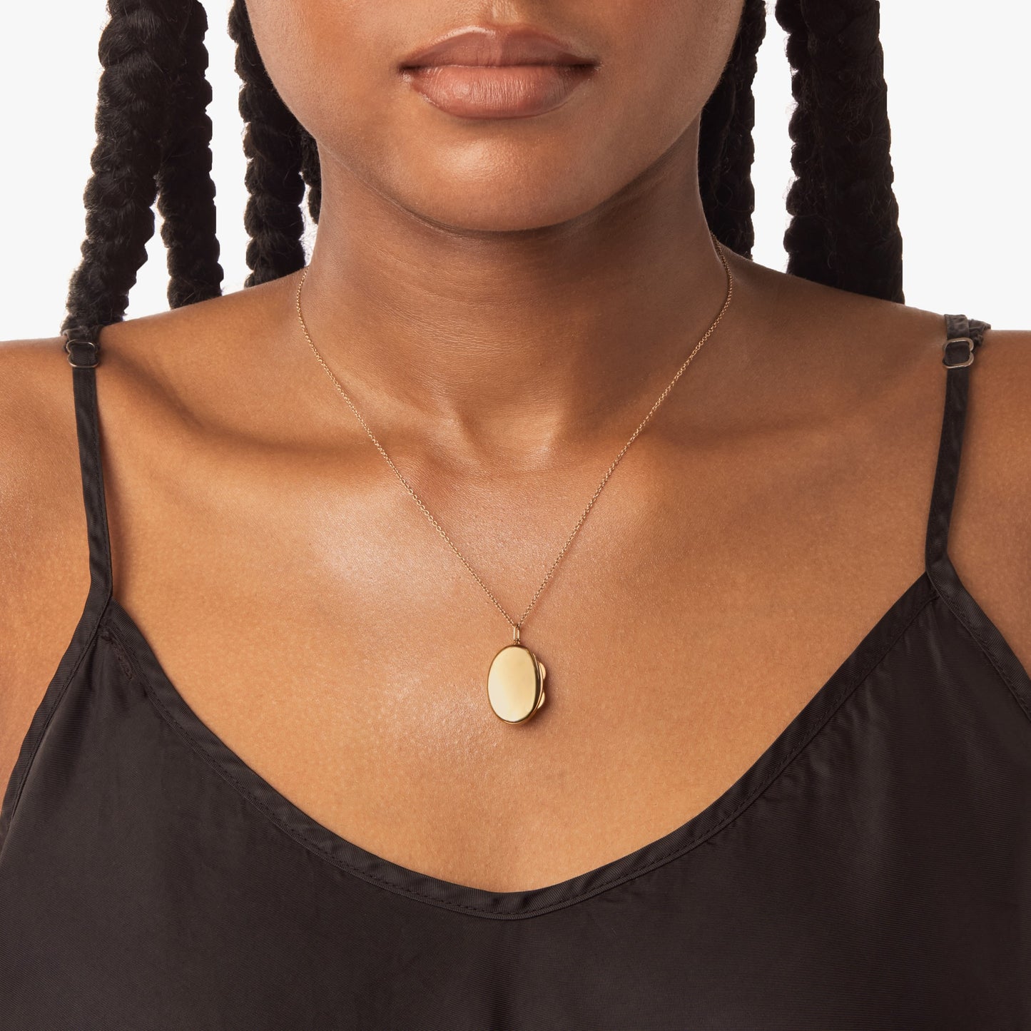 Oval Locket Necklace - Yellow Gold