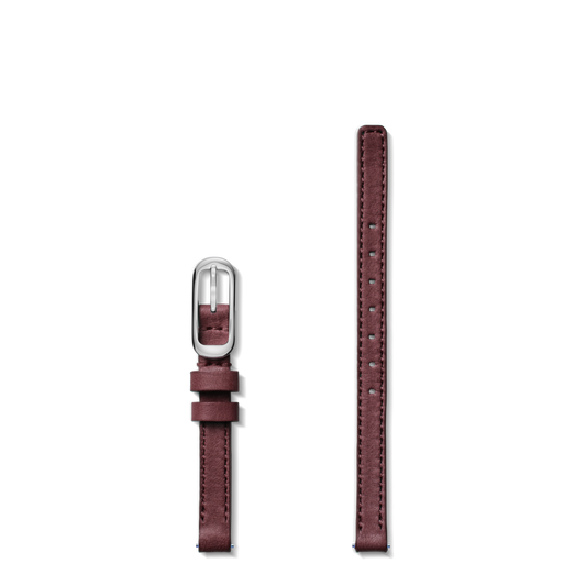8mm Merlot Leather Watch Strap - Merlot