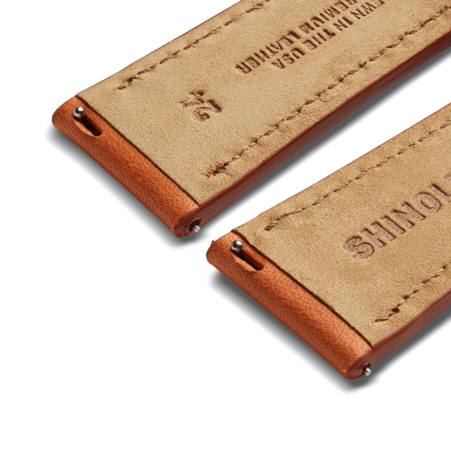 24mm Tangerine Leather Watch Strap - Tangerine