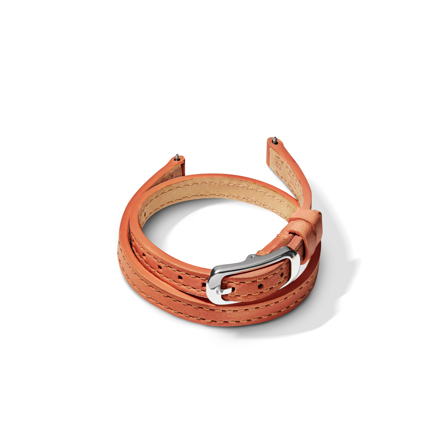 8mm Orange Leather Watch Strap - Orange