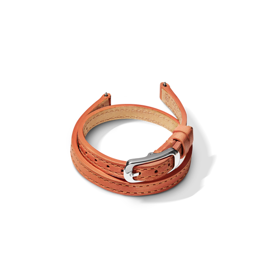 8mm Orange Leather Watch Strap - Orange