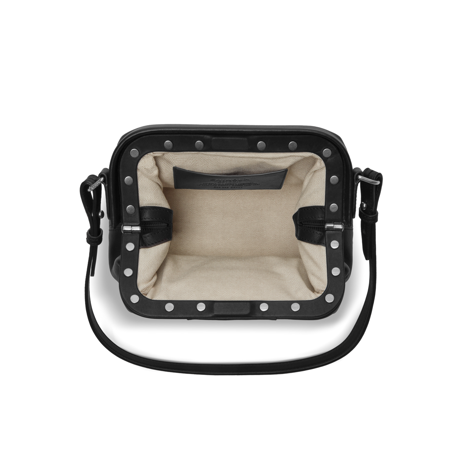 Rivet Frame Shoulder Bag - Black