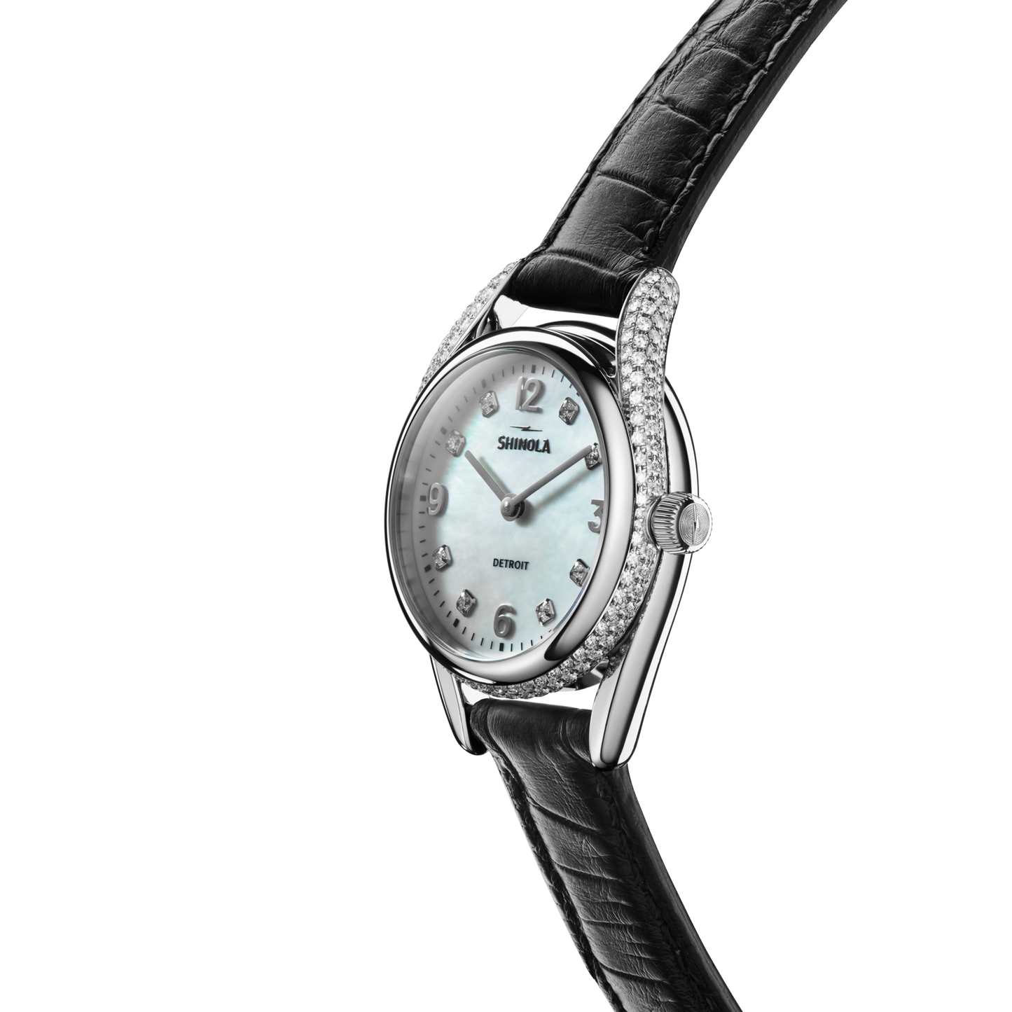 Diamond Derby Watch - White Mother of Pearl