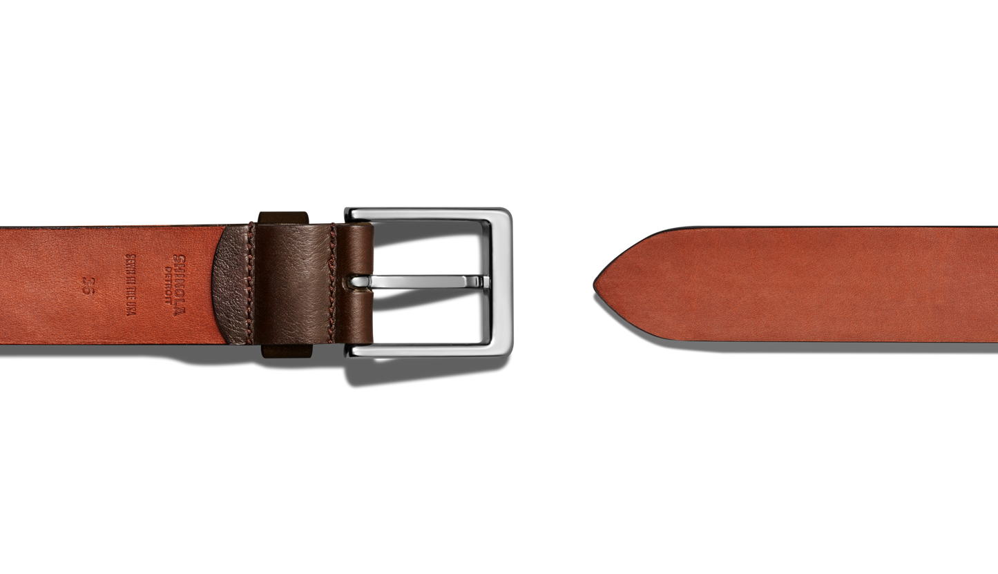 1 1/2" Lightning Bolt Keeper Belt - Deep Brown