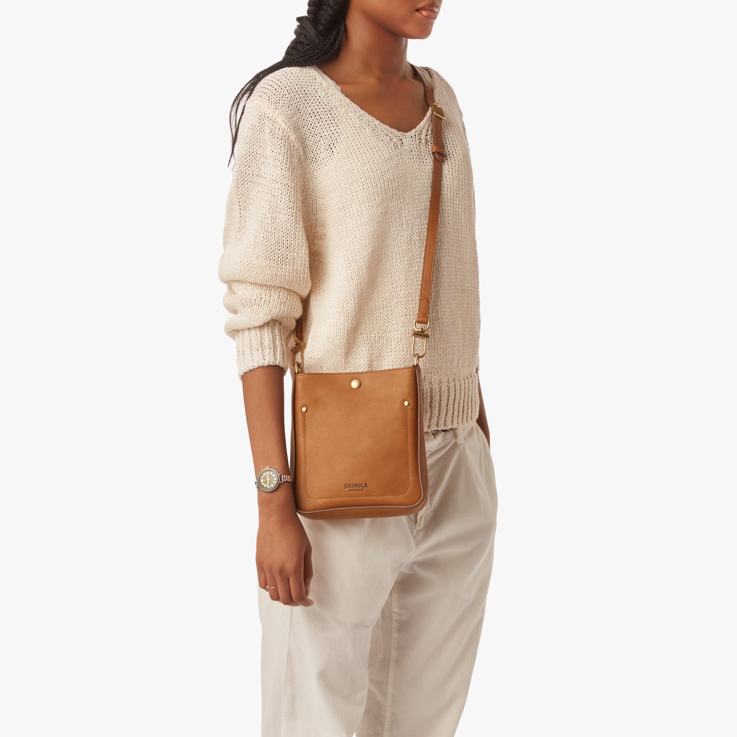Mini Pocket Crossbody Bag - Tan