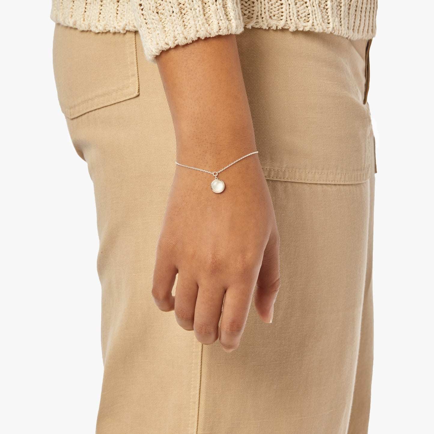 Heirloom Mother Of Pearl Charm Bracelet - Sterling Silver