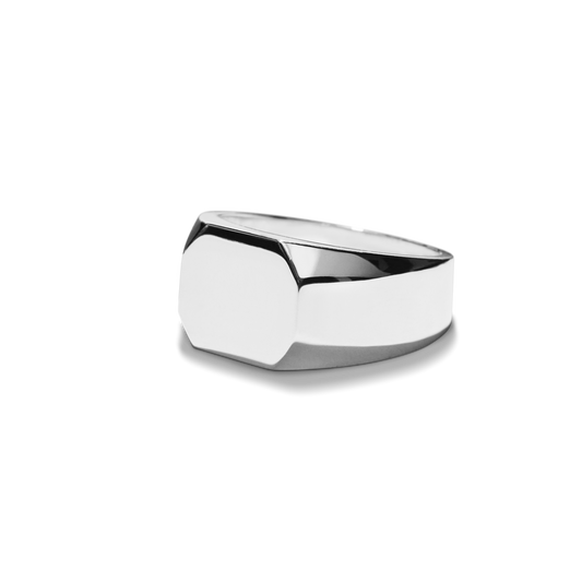Octagonal Signet Ring - Sterling Silver