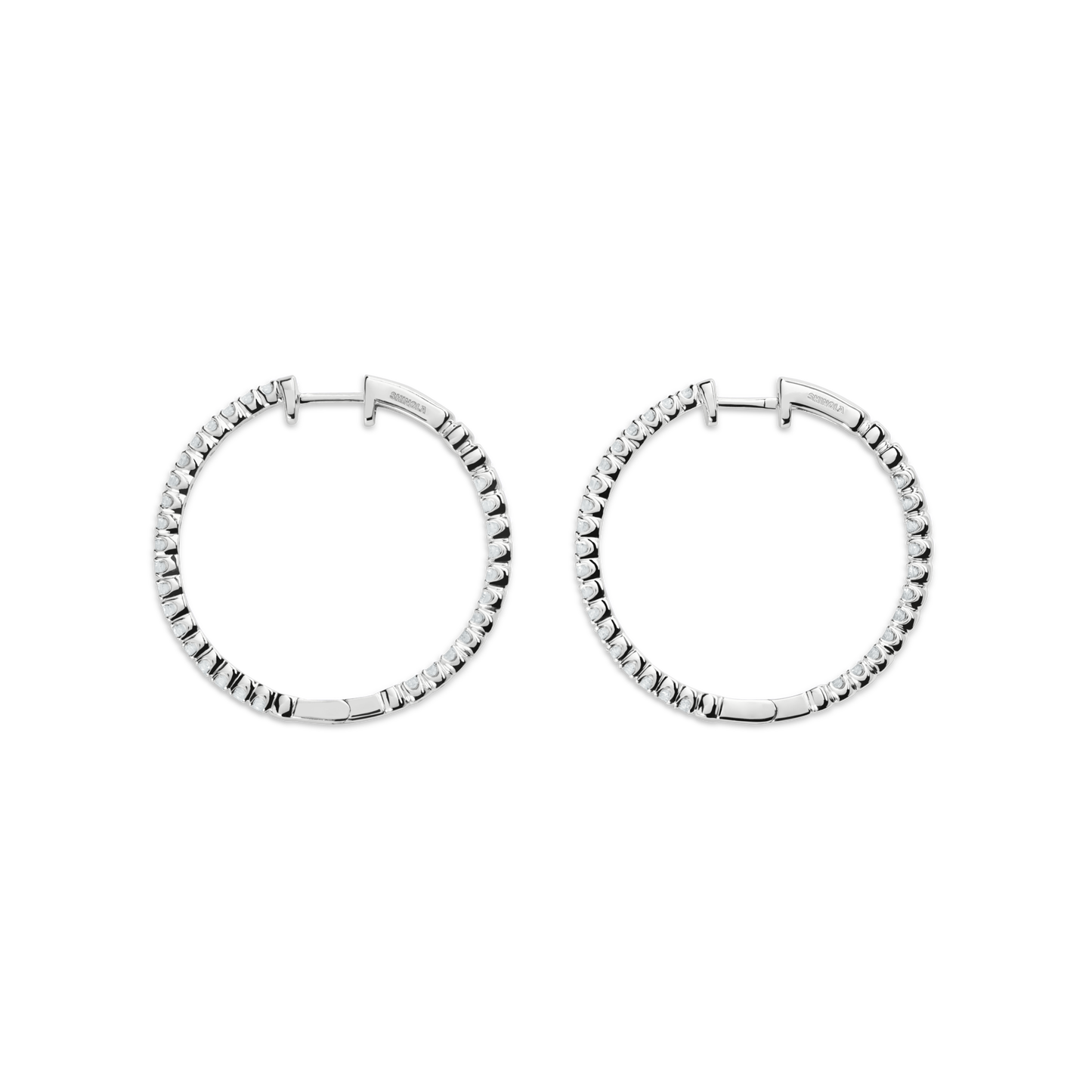 2 Carat Diamond Hoop Earrings - White Gold