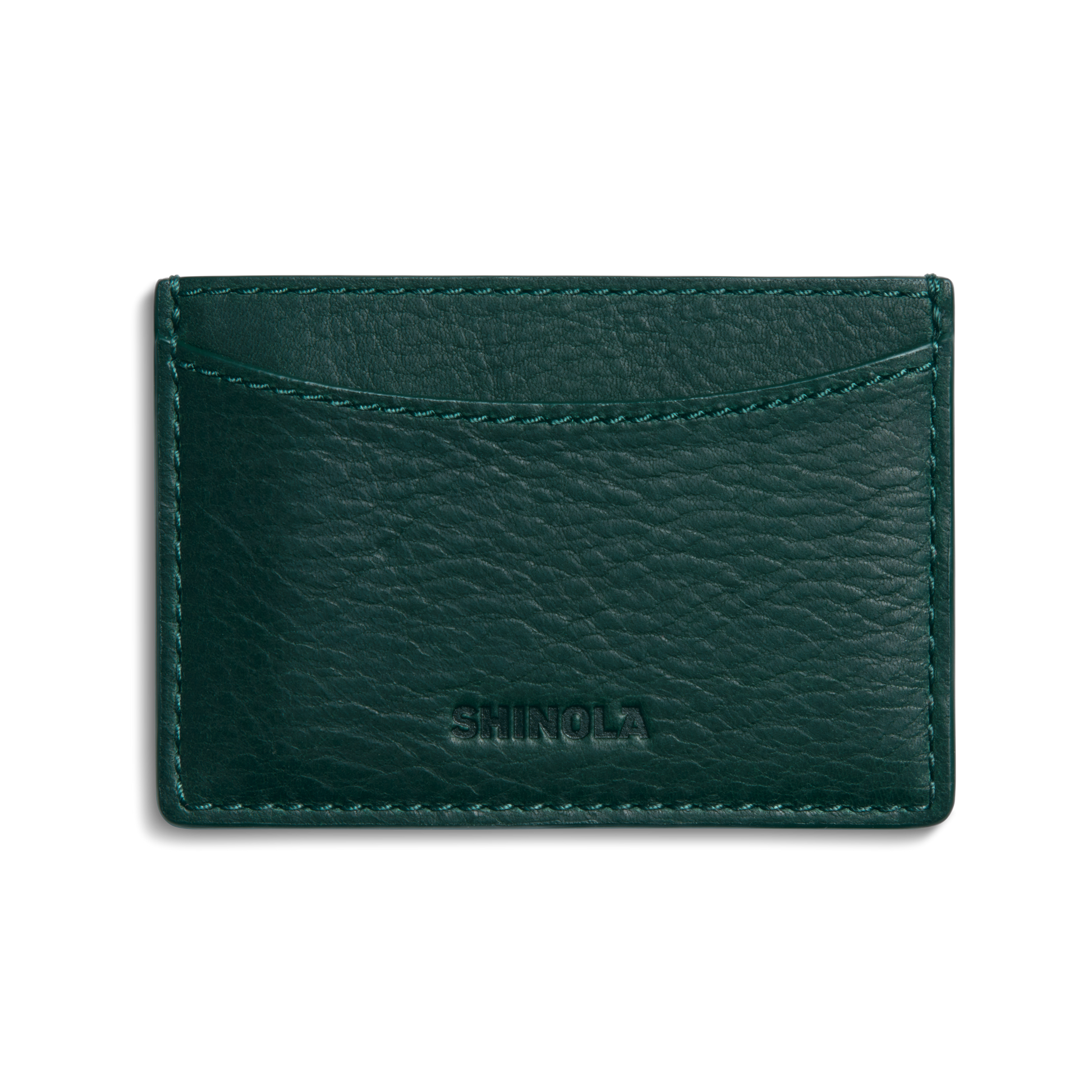 Leather 3 Pocket Card Case - Forest