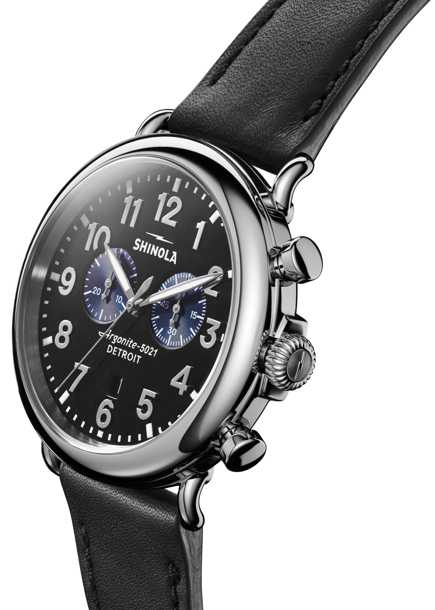 Runwell Chronograph Watch - Glossy Black