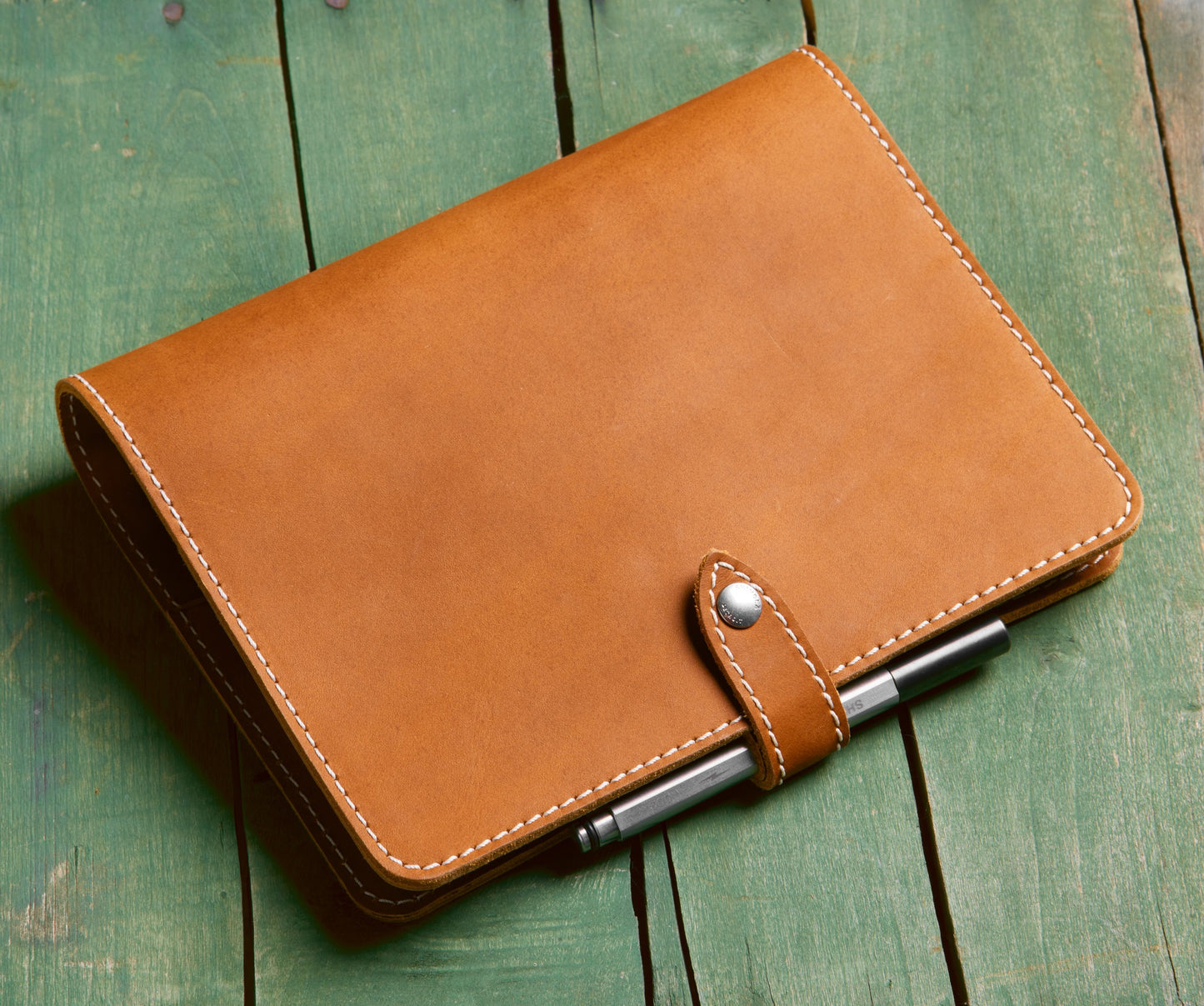 Refillable Leather Agenda Cover - Chestnut