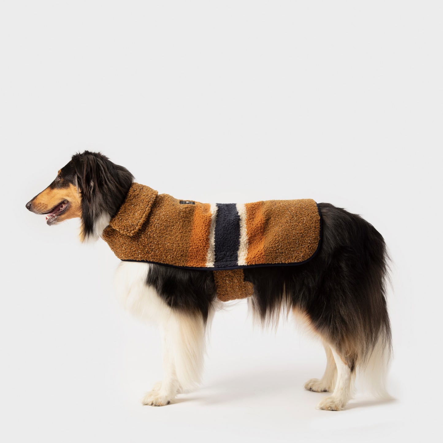 Dog Coat - Brand Stripe / Tan