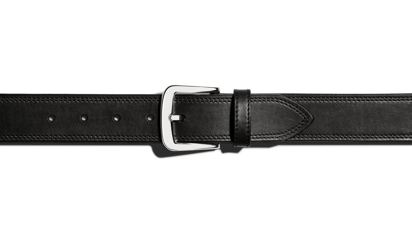1 1/2" Double Stitch Belt - Black