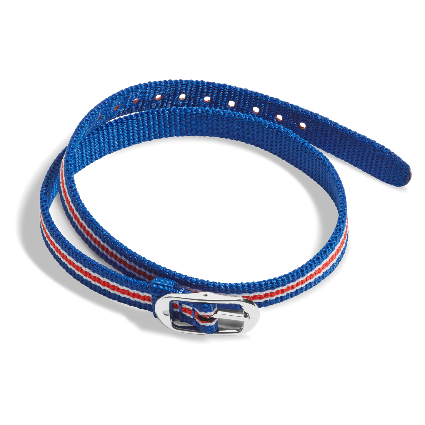 10mm Blue/White/Red Nylon Watch Strap - Blush / Coral / Bourbon