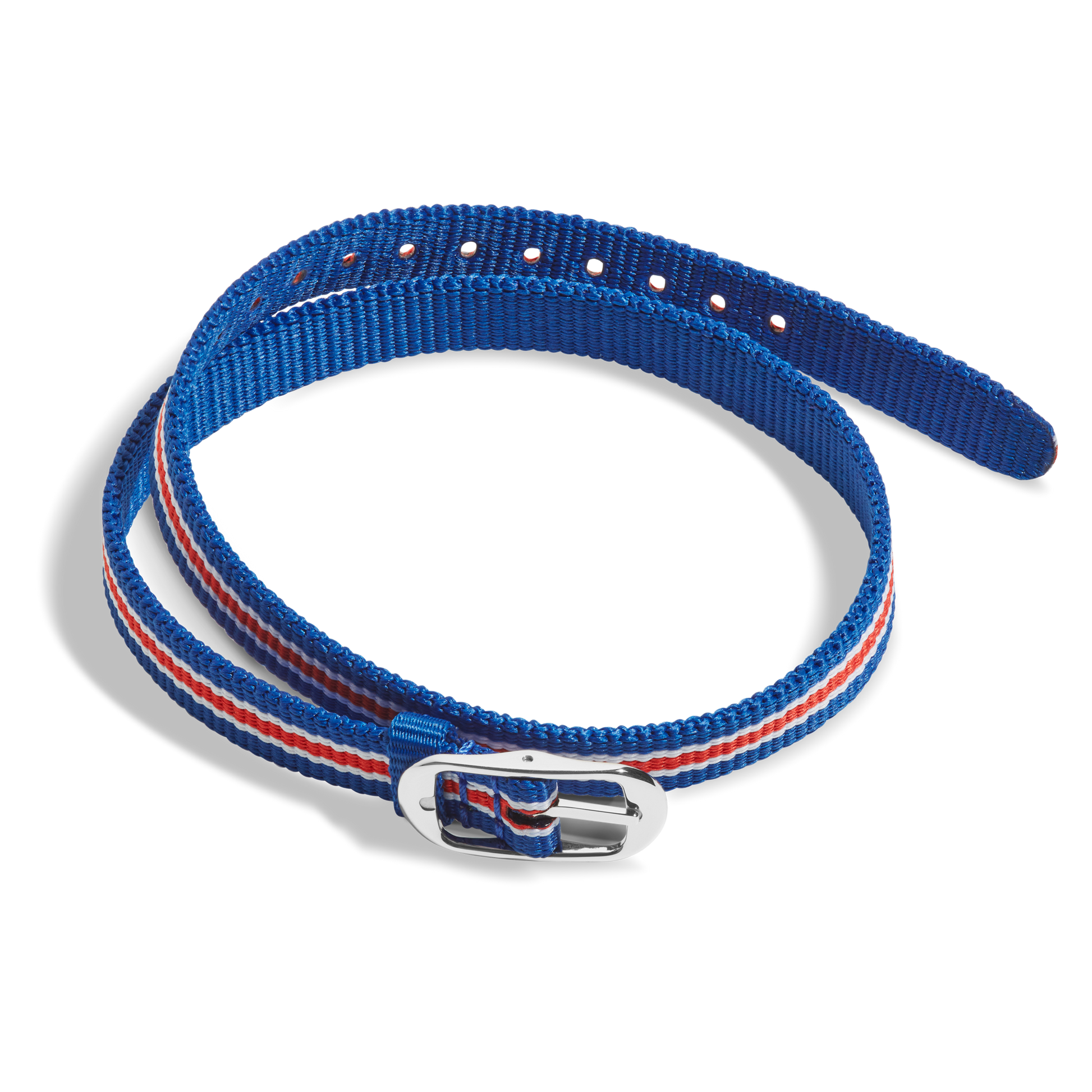 10mm Blue/White/Red Nylon Watch Strap - Blush / Coral / Bourbon