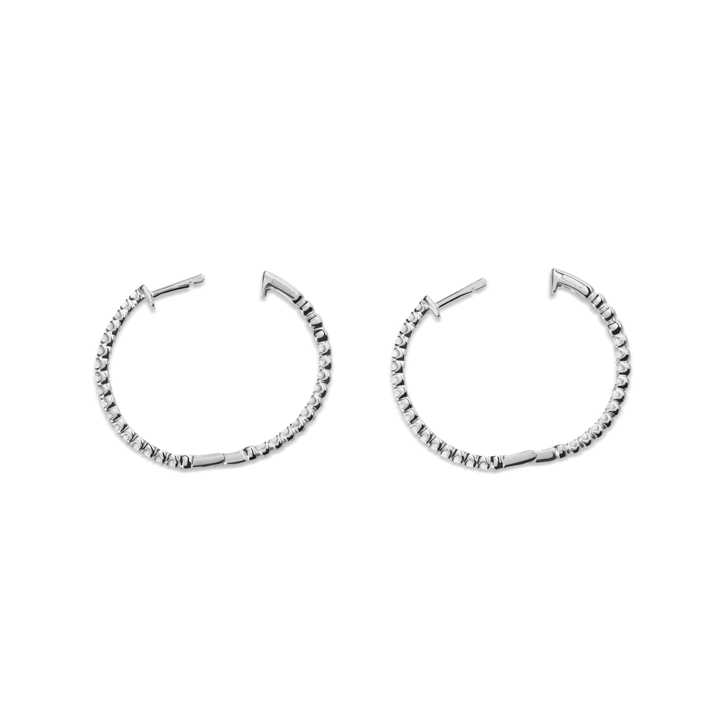 1 Carat Diamond Hoop Earrings - White Gold