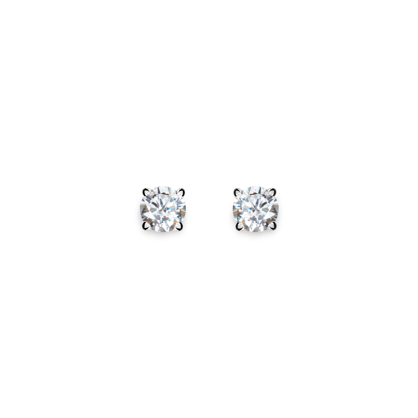 1/2 Carat Round Diamond Studs - White Gold