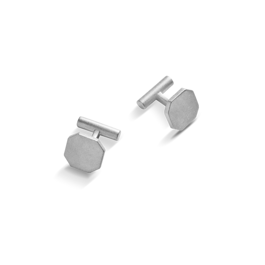 Octagonal Cufflinks - Sterling Silver