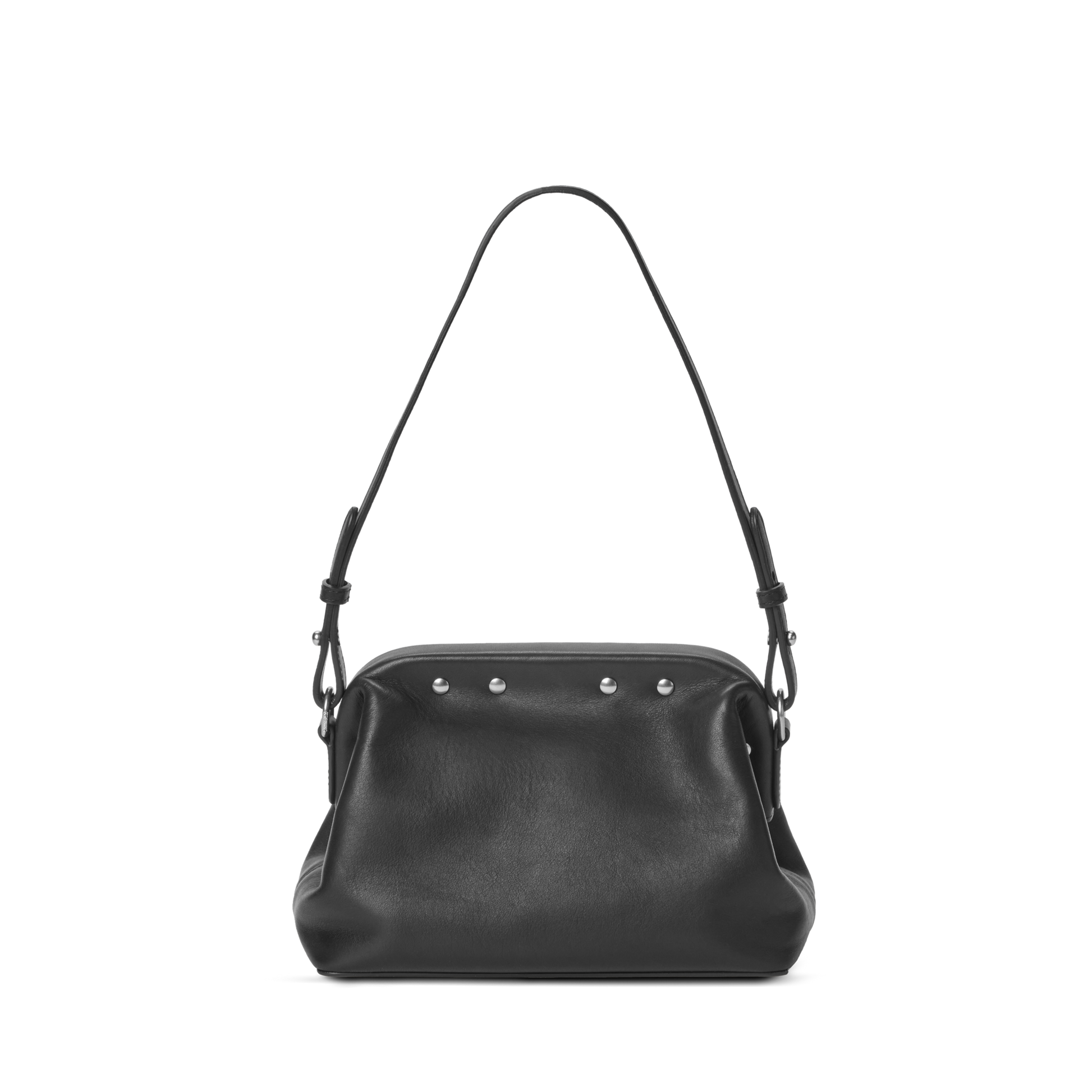 Rivet Frame Shoulder Bag - Black