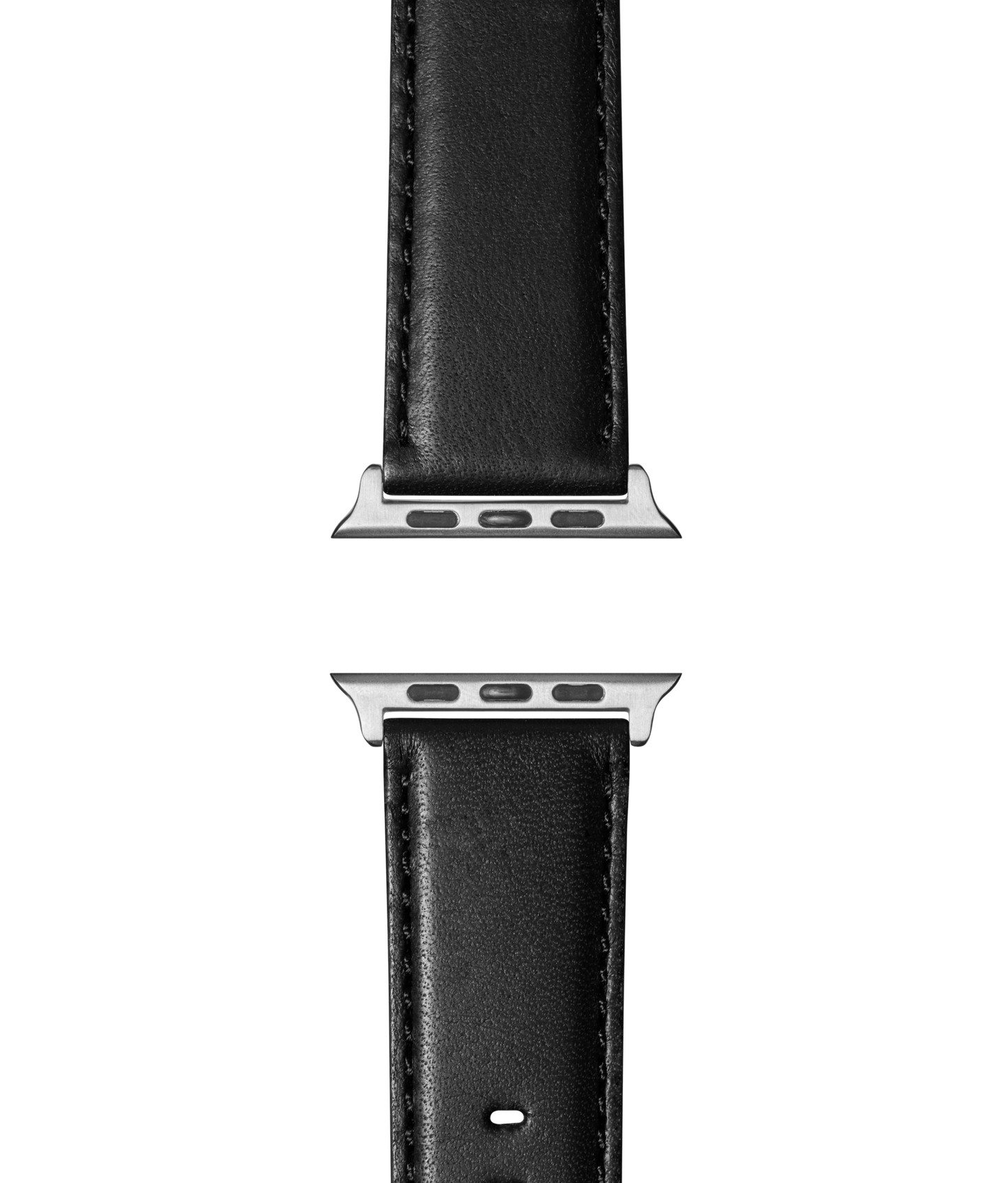 24mm Black Leather Apple Watch Strap - Black
