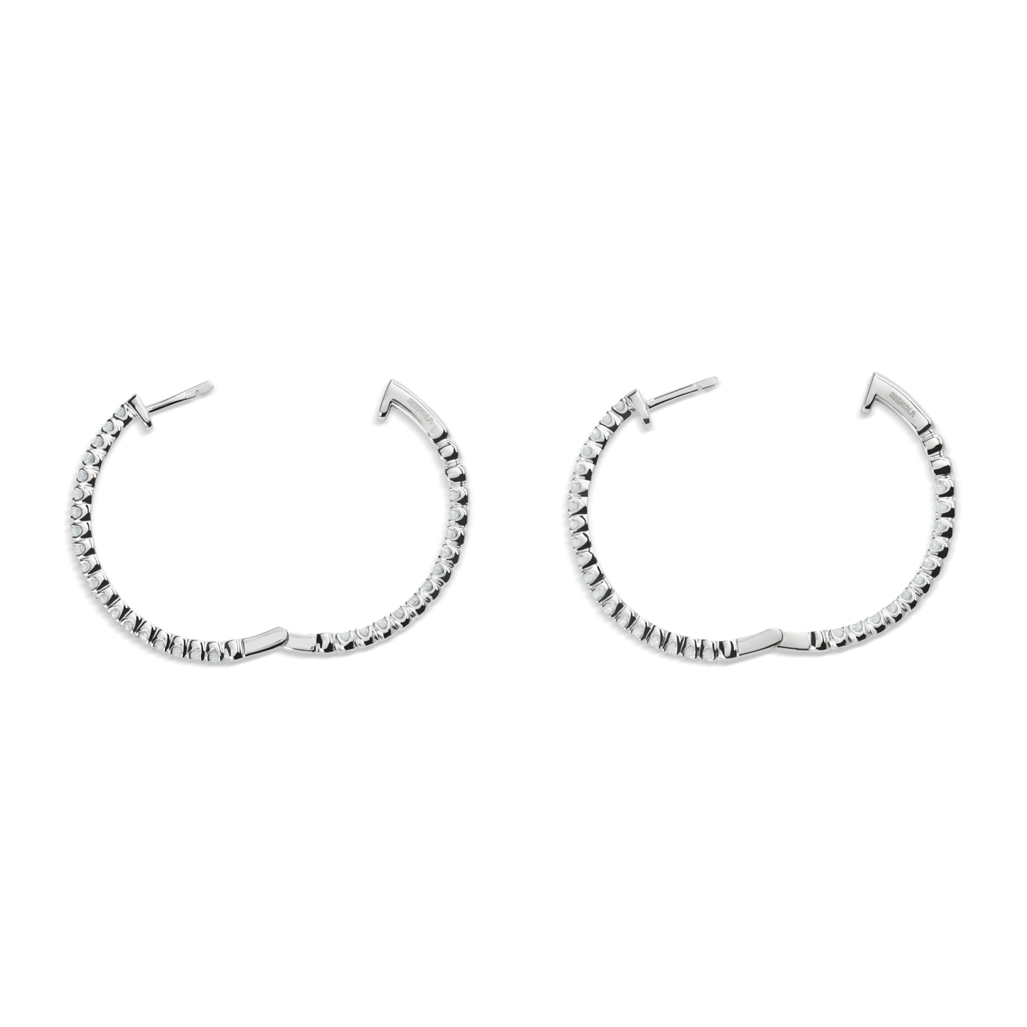 2 Carat Diamond Hoop Earrings - White Gold