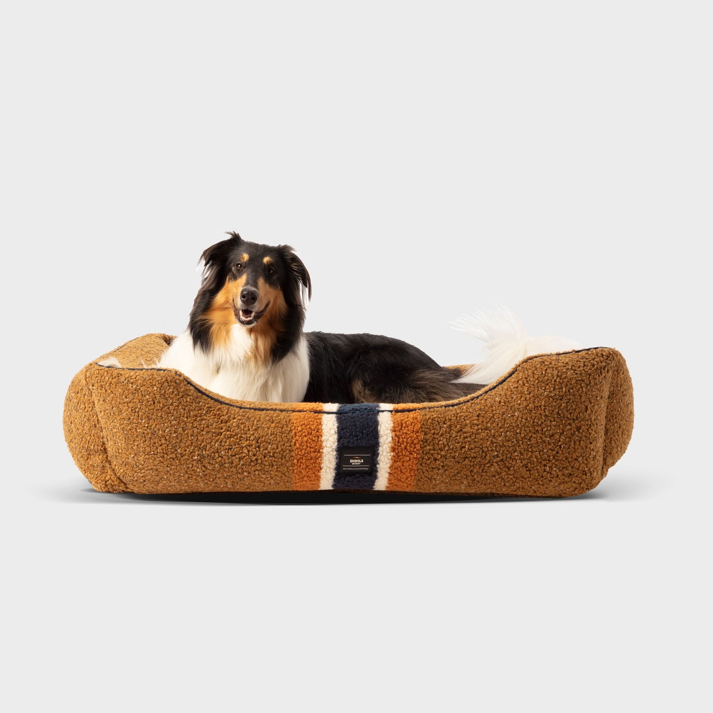 Kuddle Dog Bed - Stripe Brown