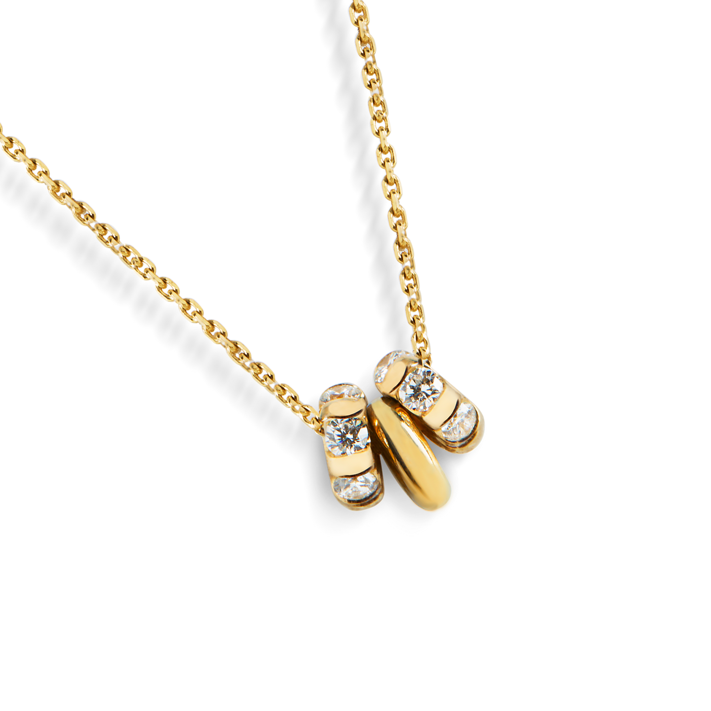 Rondelle Charm Necklace - Yellow Gold