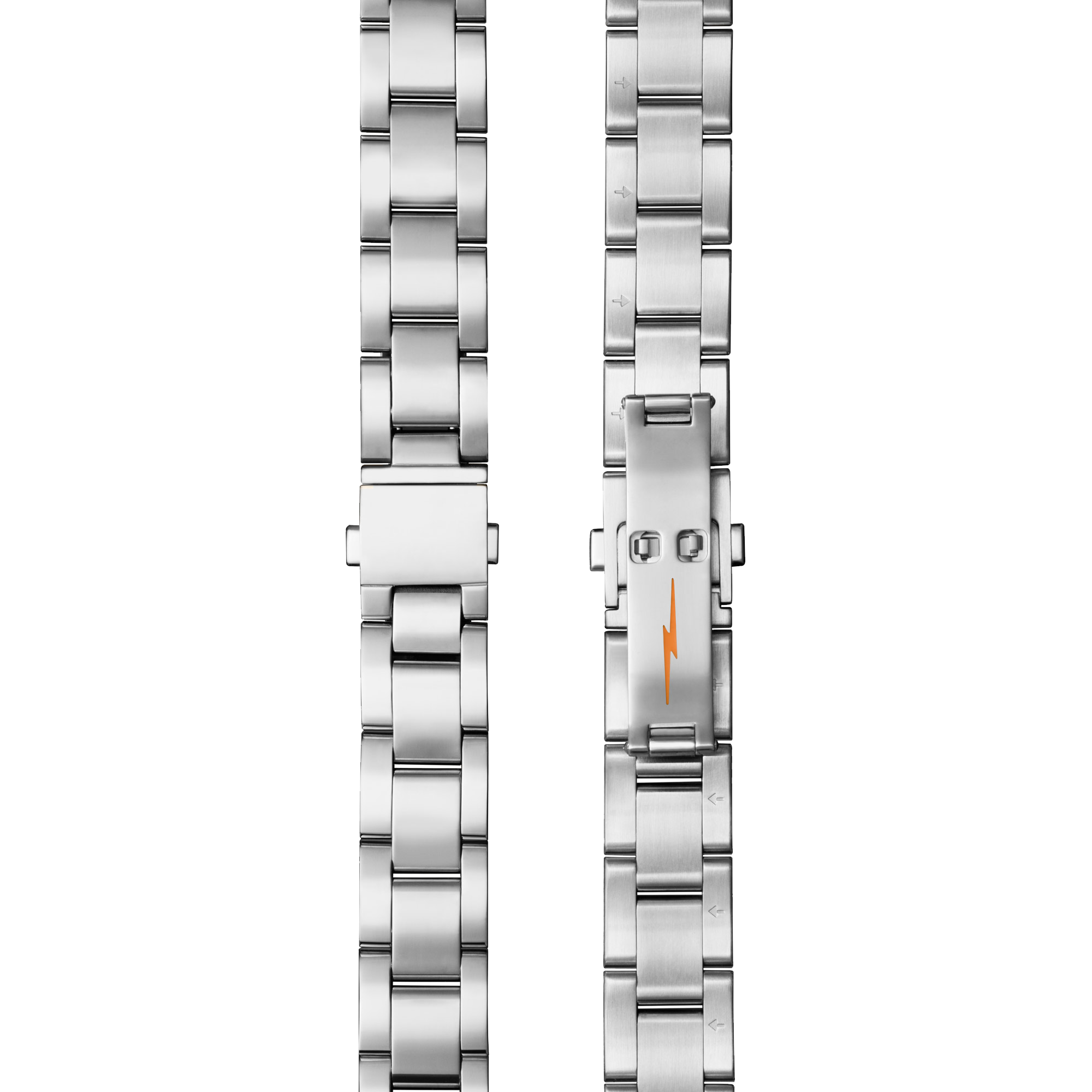 Bracelet: 18/13, Universal 3Link, Fold Over, PoSS - Brushed Stainless