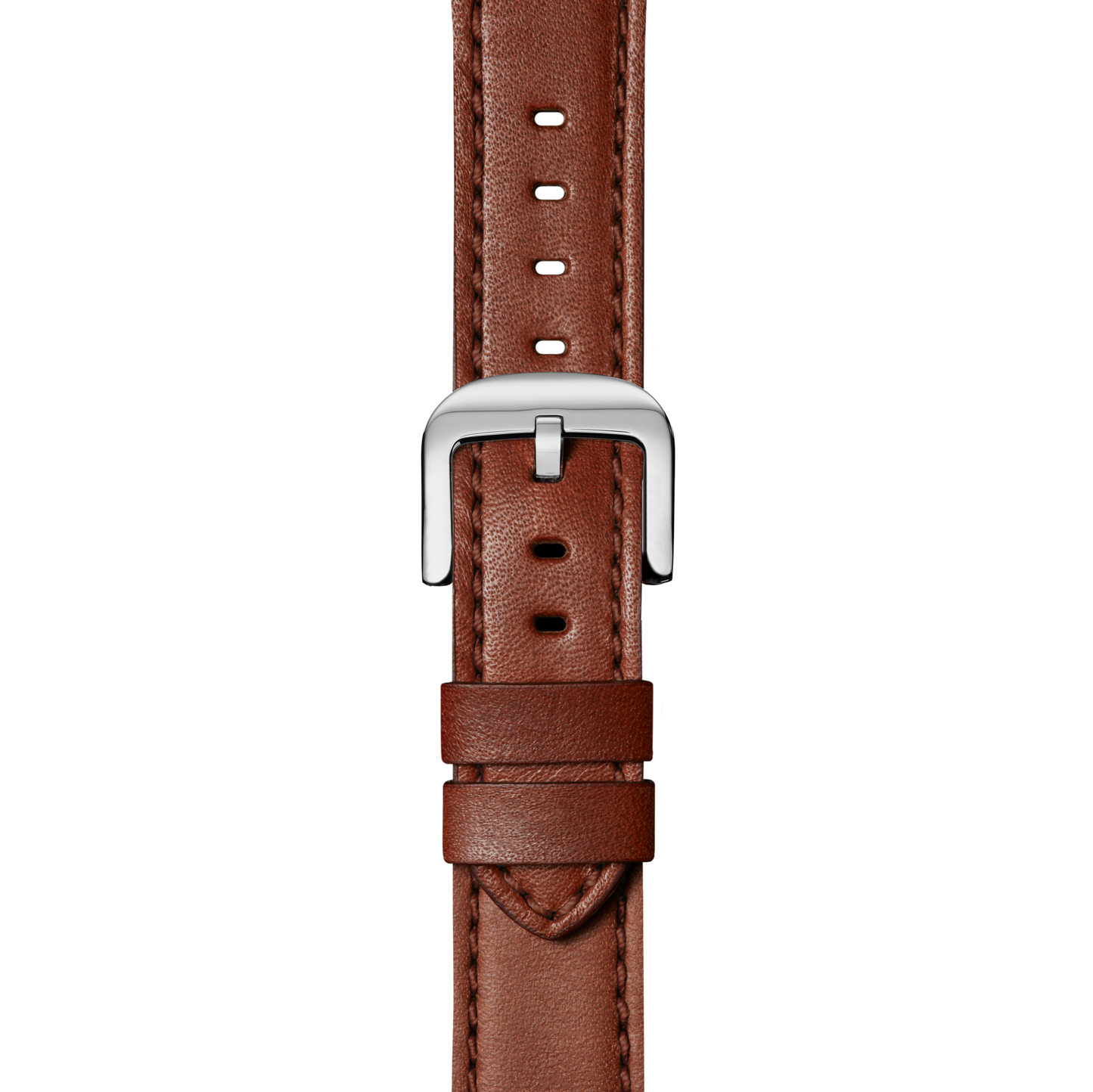 22mm Dark Cognac Leather Watch Strap - Dark Cognac