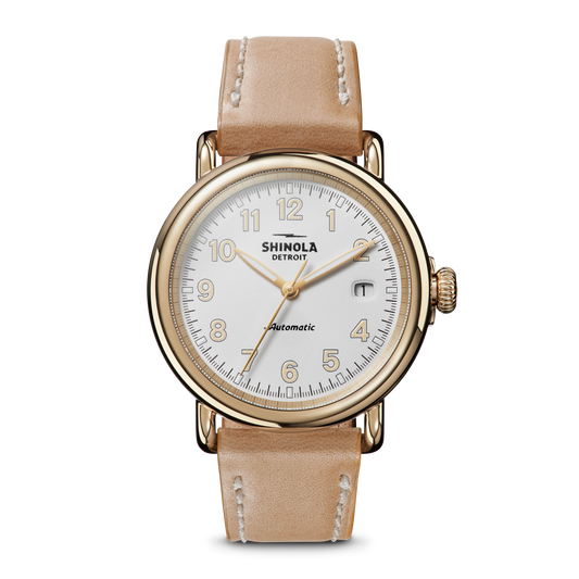 Runwell Automatic Watch - Natural Leather Strap