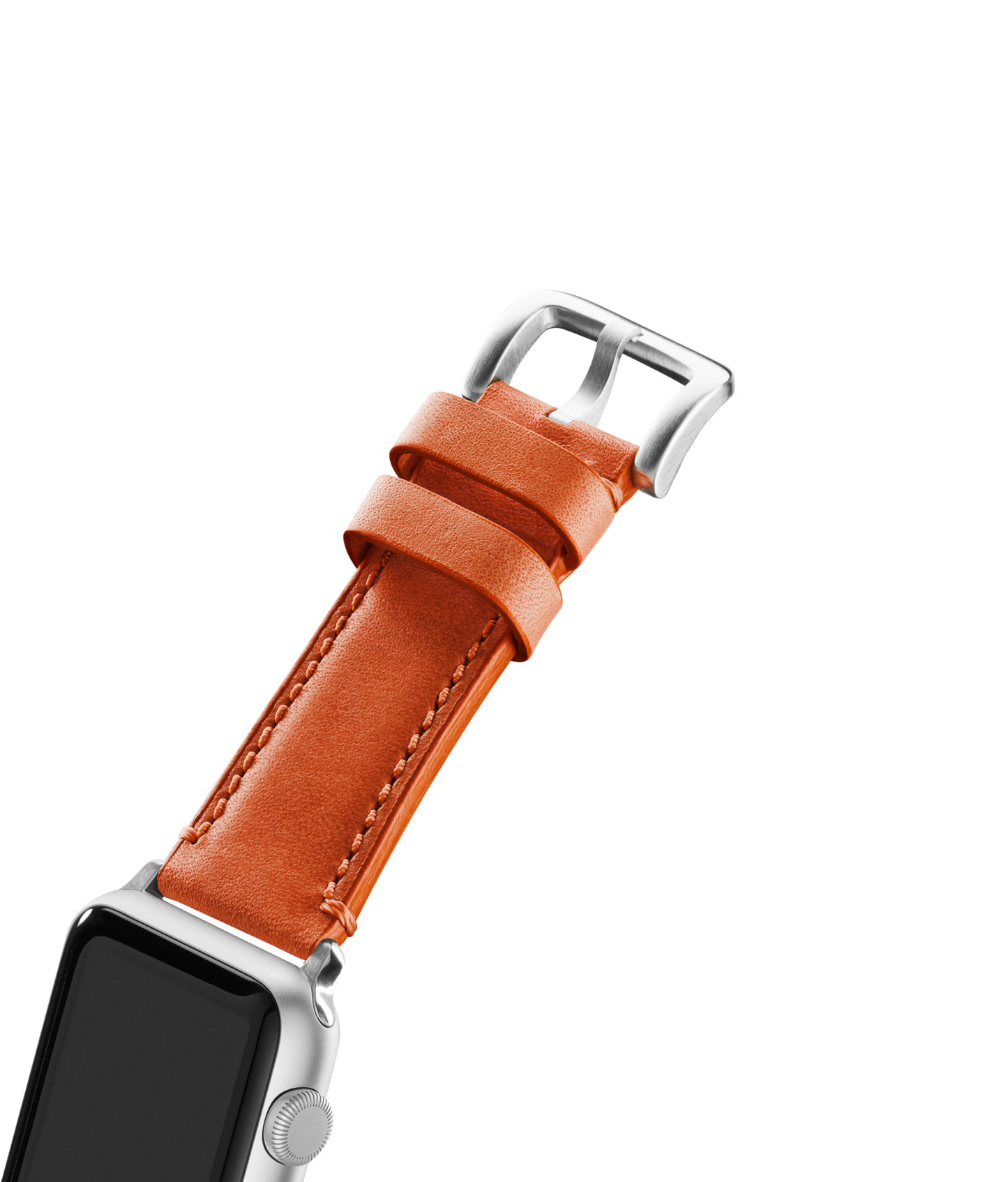 20mm Orange Leather Apple Watch Strap - Orange