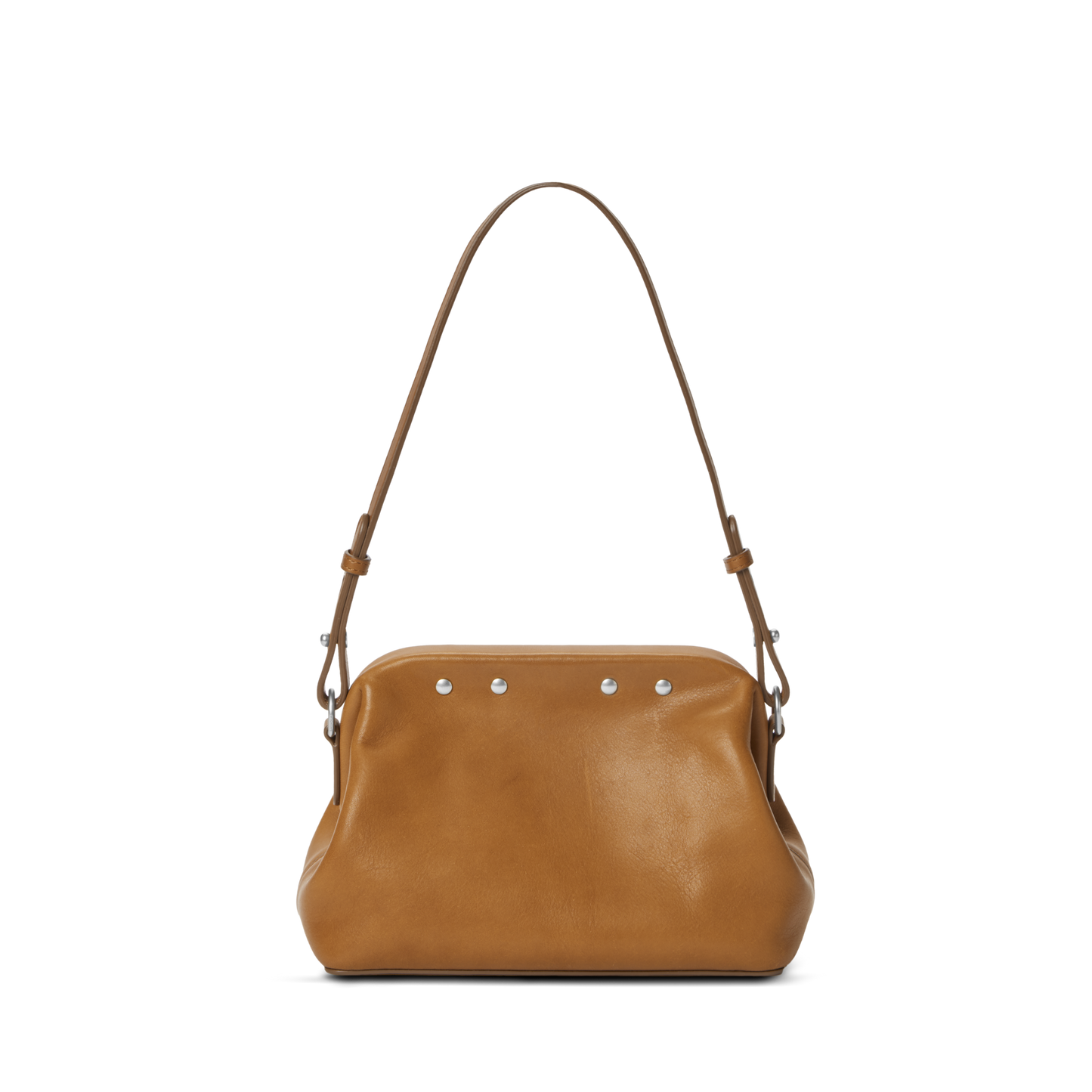Rivet Frame Shoulder Bag - Tan