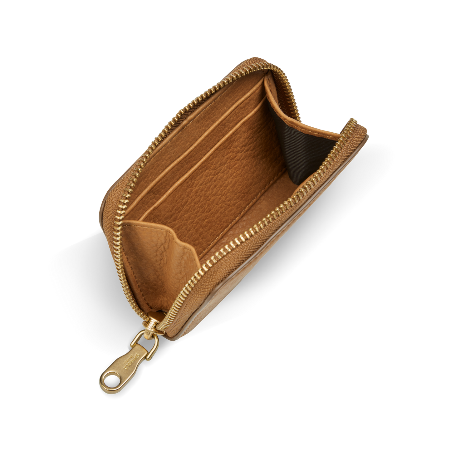 Pocket Small Zip Around Wallet - Tan