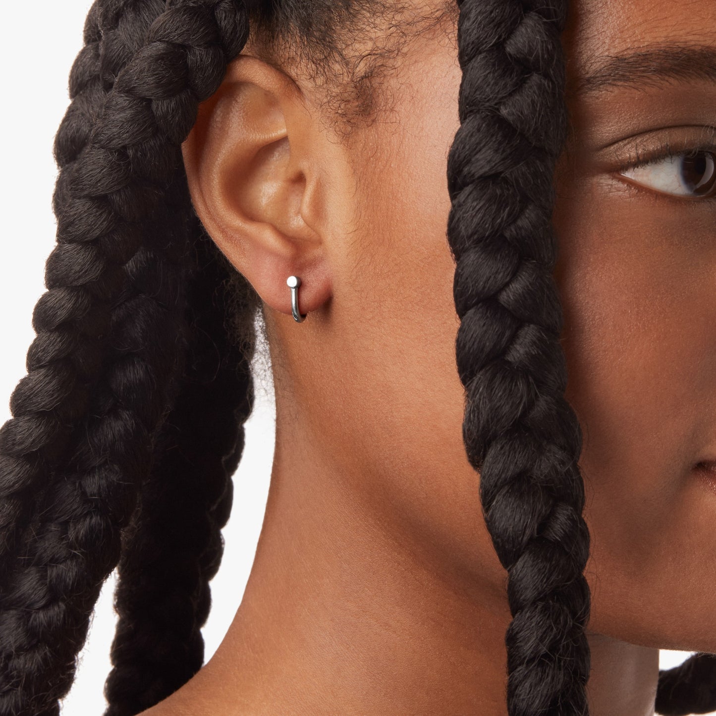Bike Lock Huggie Earrings - Sterling Silver