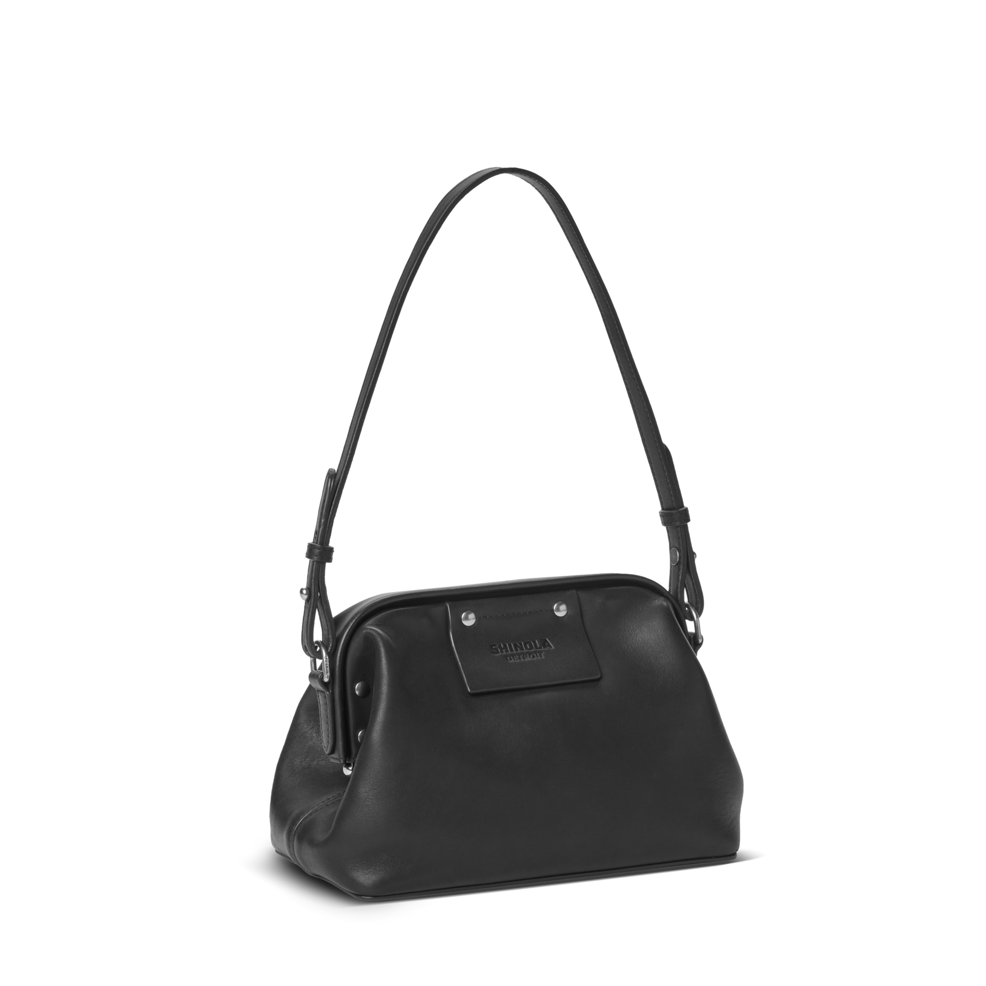 Rivet Frame Shoulder Bag - Black