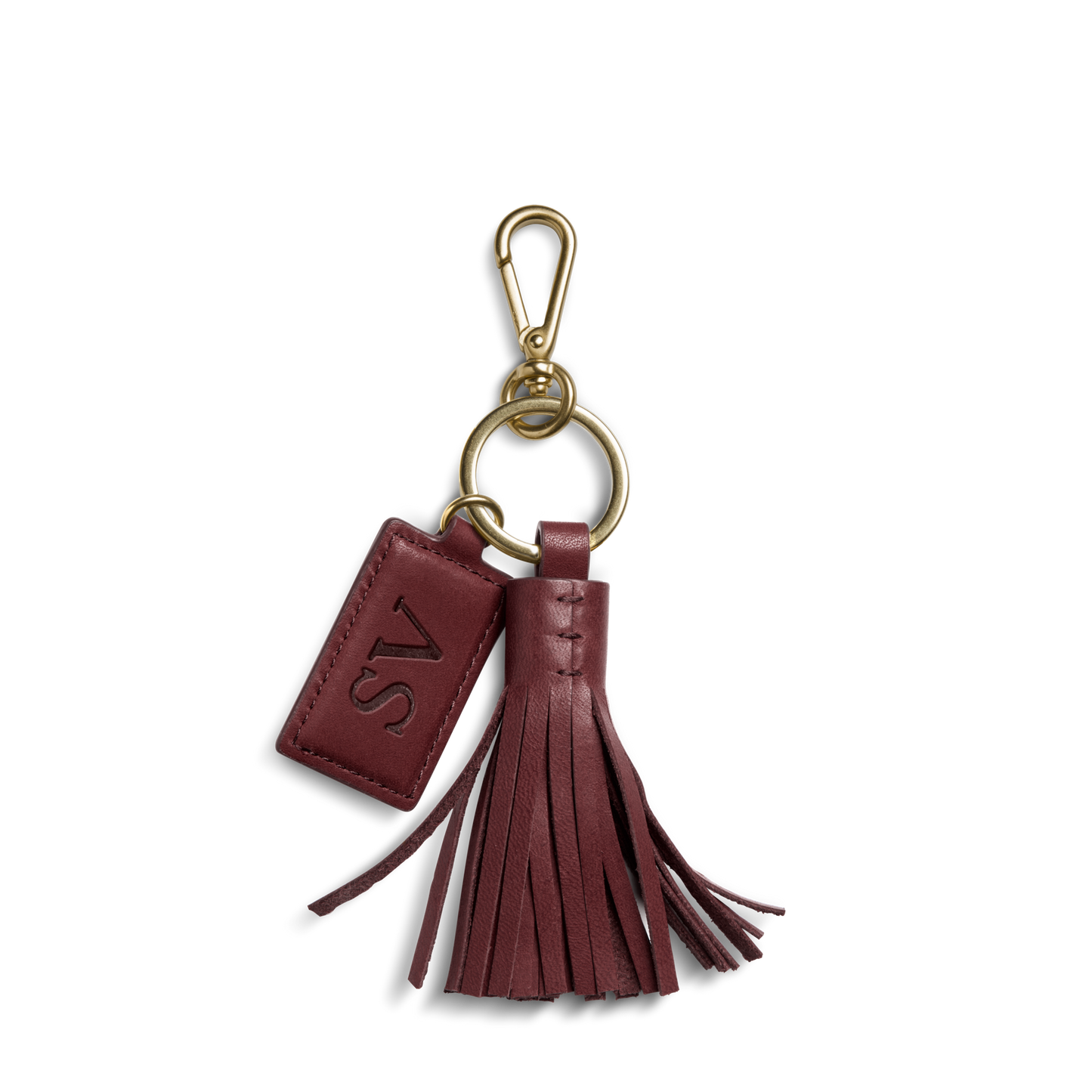 Leather Tassel Keychain - Merlot