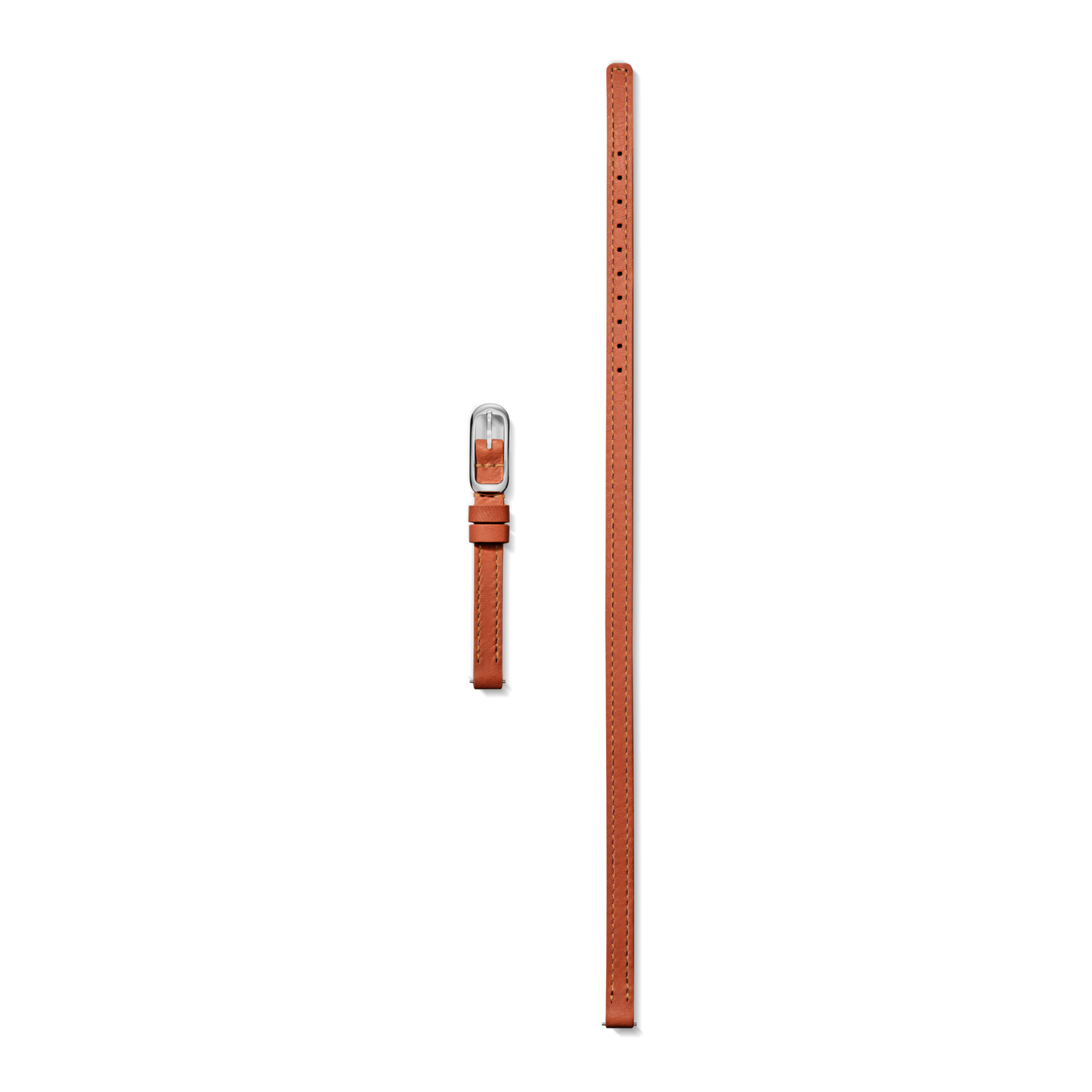 8mm Orange Leather Watch Strap - Orange