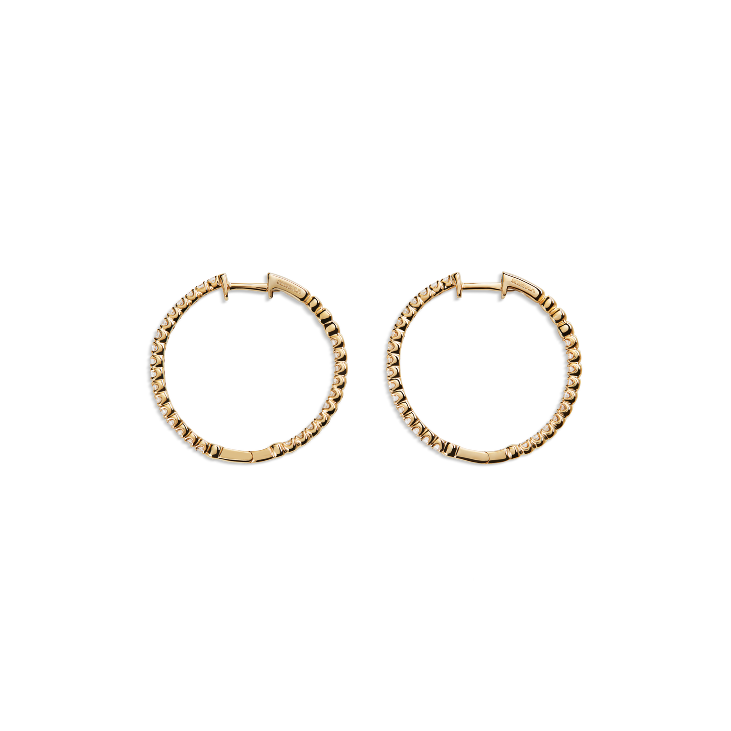 1 Carat Diamond Hoop Earrings - Yellow Gold