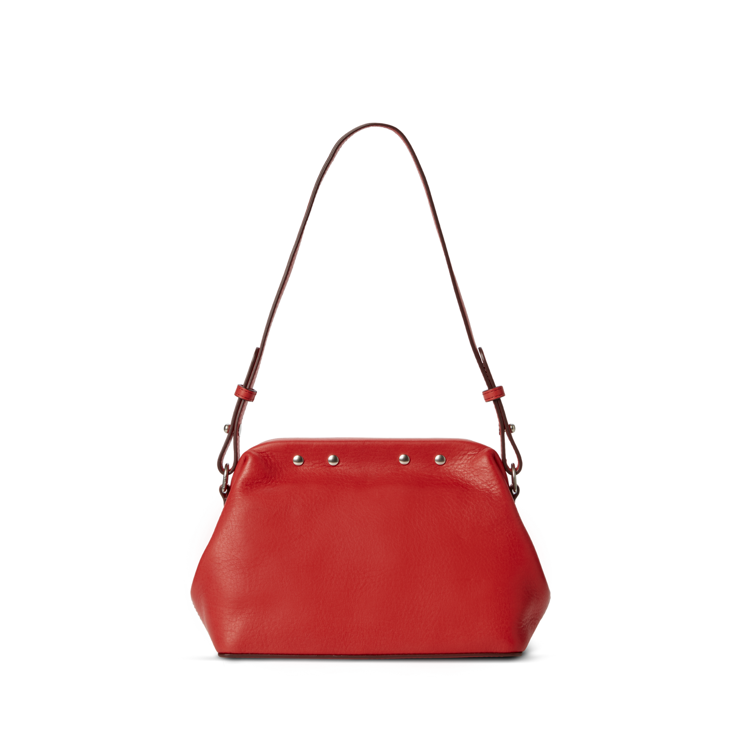 Rivet Frame Shoulder Bag - Tomato