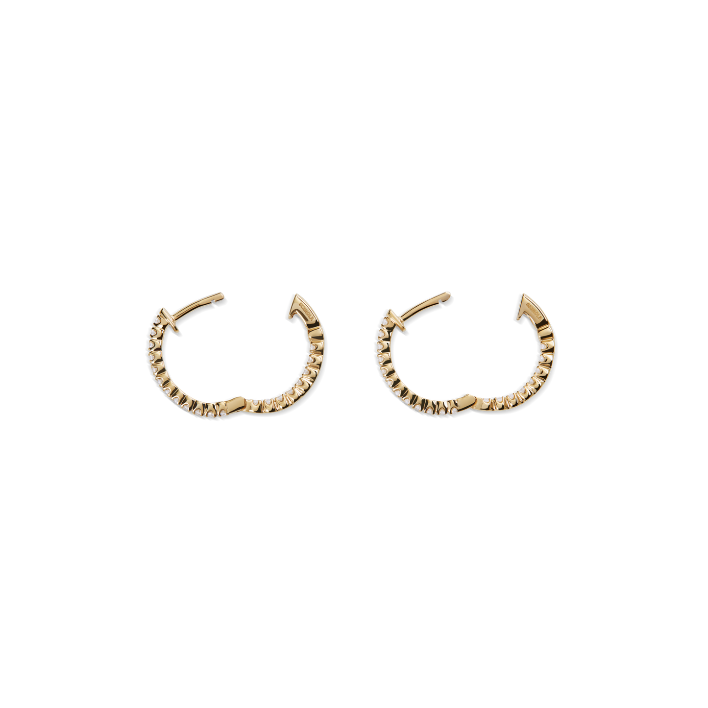 1/2 Carat Diamond Hoop Earrings - Yellow Gold