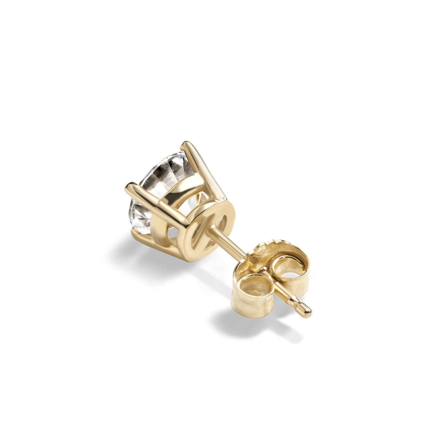 2 Carat Round Diamond Studs - Yellow Gold