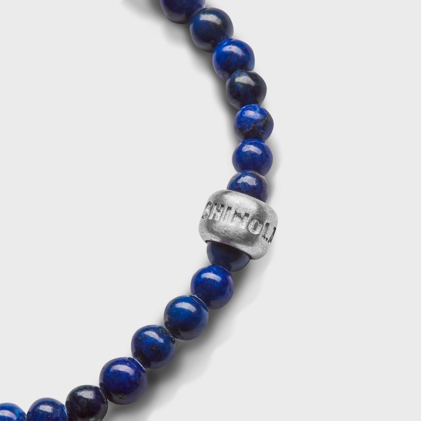 4mm Beaded Lapis Bracelet - Sterling Silver